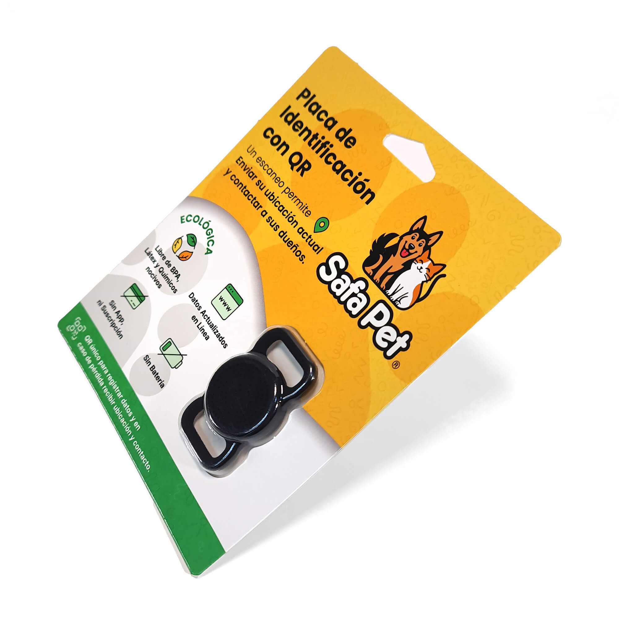 empaque placa qr nfc ecologica perros gatos safapet chile