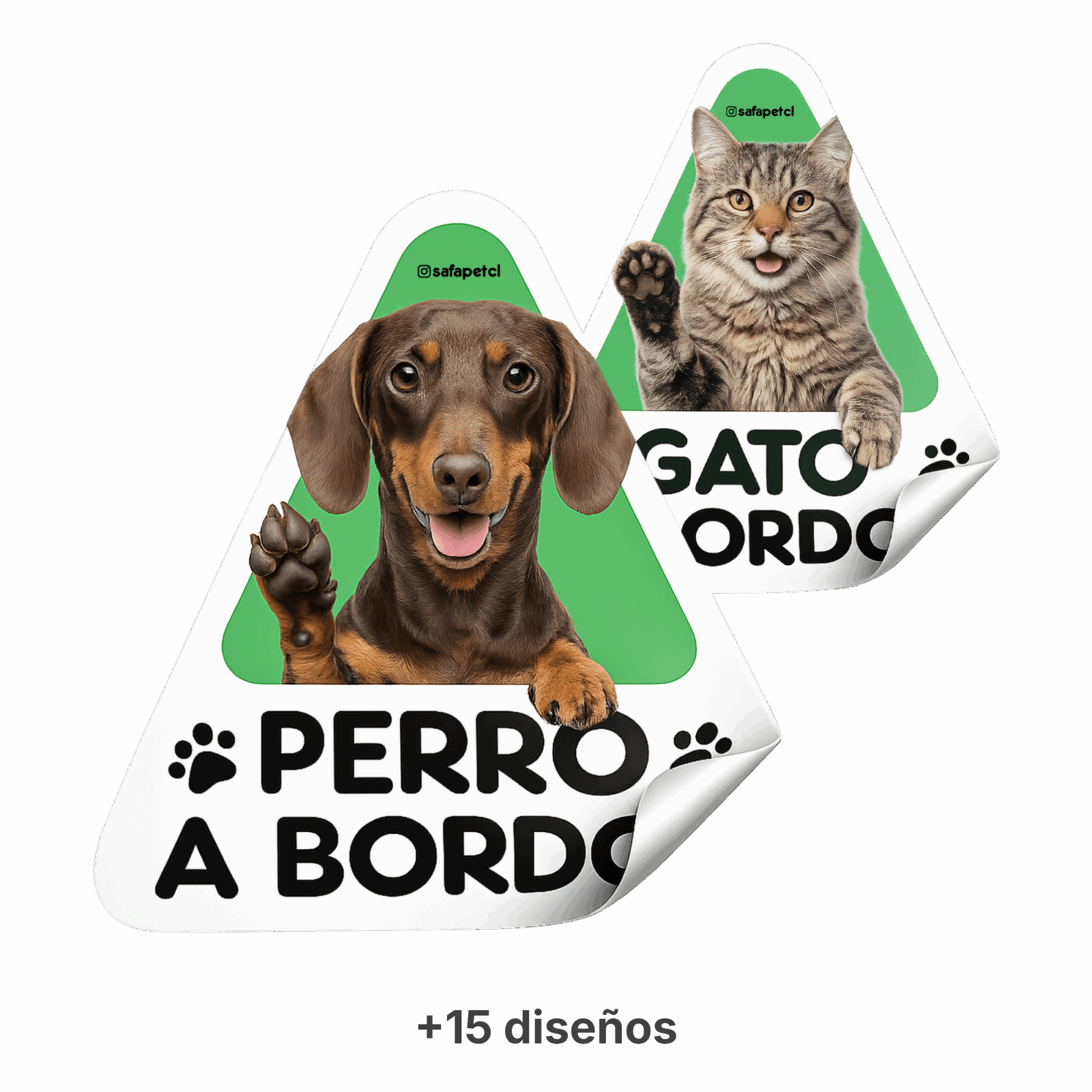 img stickers mascotas a bordo safapet chile