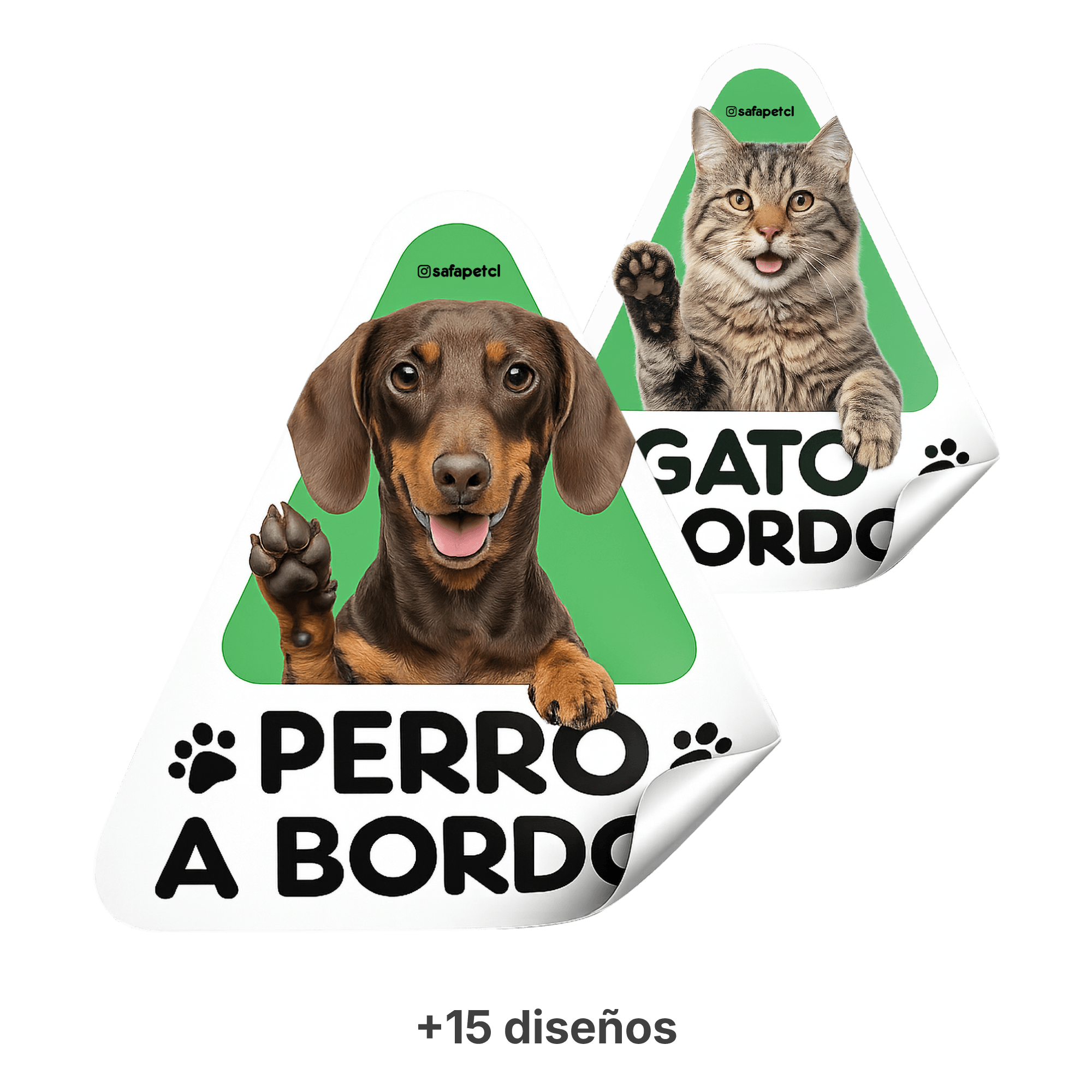 img stickers mascotas a bordo safapet chile