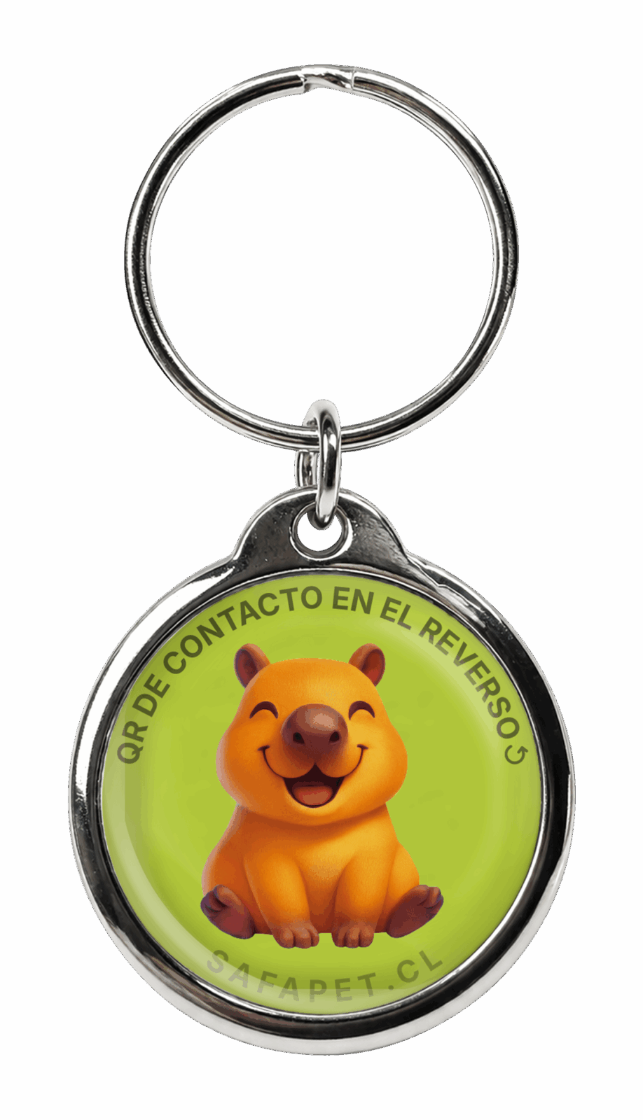 modelo placa qr mascota capibara feliz safapet