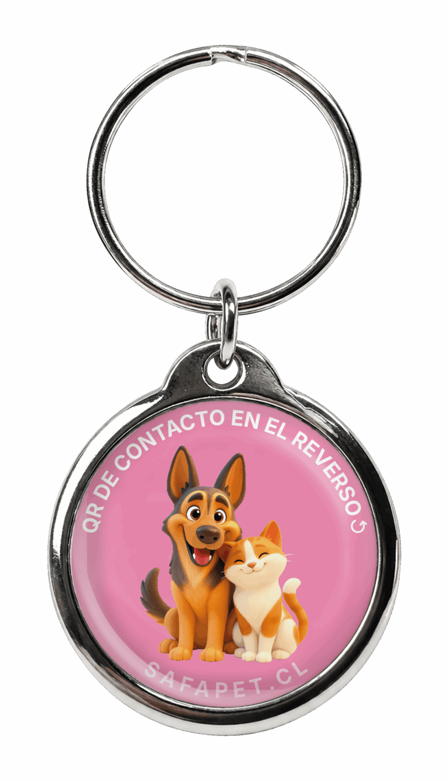modelo placa qr mascotas mejores amigos rosado safapet